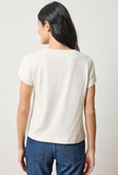 Relaxed Short Sleeve V-Neck Tee | Talc