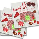 UGA Football Cocktail Napkins