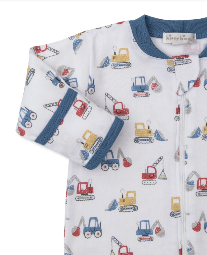 Footie w/Zipper | Construction Diggers
