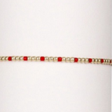 Gameday Hope Sincerity Pattern 2mm Bead Bracelet - Bright Red