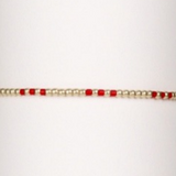 Gameday Hope Joy Pattern 2mm Bead Bracelet - Bright Red