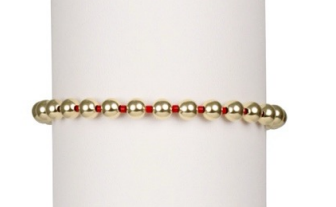 Gameday Hope Grateful 5mm Bead Bracelet - Bright Red