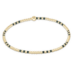 Gameday Hope Joy Pattern 2mm Bead Bracelet | Dark Green
