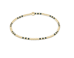 Gameday Hope Joy Pattern 2mm Bead Bracelet | Dark Green