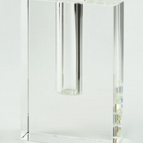 Crystal Glass Rectangle Bud Vase Short
