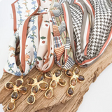Esther Pearl Cross on Scarf Necklace