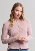CCUL Cable Knit Cardigan with Ruffle