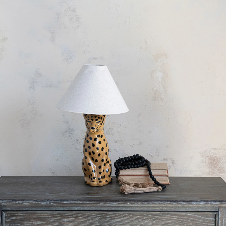 Ceramic Cheetah Lamp