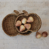 Hand-Woven Seagrass Pumpkin Shaped Trays