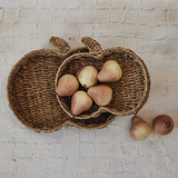 Hand-Woven Seagrass Pumpkin Shaped Trays