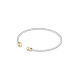 Classic Sterling Mixed Metal 2mm Bead Cuff | Gold