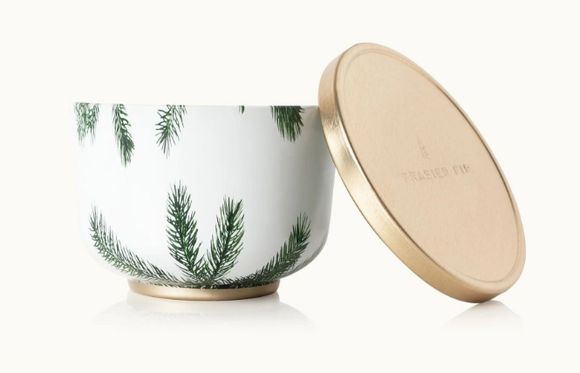 Frasier Fir Candle Tin with Gold Lid