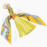 Faux Leather Tassel w/ Scarf Bag Charms
