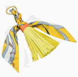 Faux Leather Tassel w/ Scarf Bag Charms
