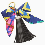 Faux Leather Tassel w/ Scarf Bag Charms
