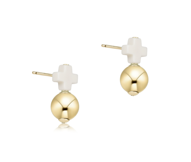 Signature Cross Gold Stud Earrings