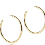 Round Gold 2" Post Hoop - 3mm - Smooth