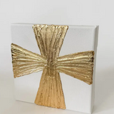 Wide Gold Cross 6x6 Canvas