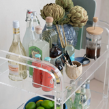 Acrylic 3-Tier Bar Cart on Casters