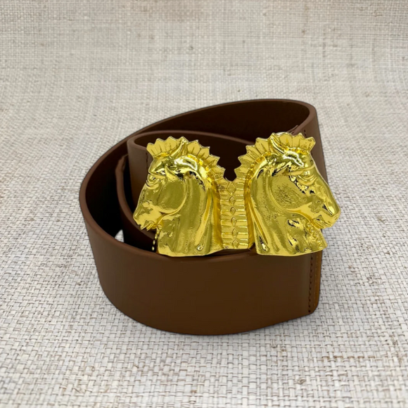 Medallion Belt Buckle | Horses