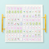 Mahjong Tiles Acrylic Tray | Gold Handles