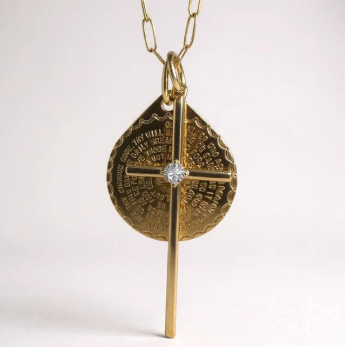 Lord's Prayer Latin Cross Chain