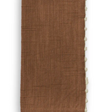 Knotted Edge Raw Umber Cotton Napkin Cream Trim | Set of 4
