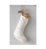 Woven Cotton Blend Christmas Stocking