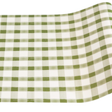 Moss Painted Check Table Runner