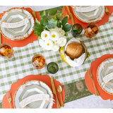 Moss Painted Check Table Runner