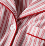 Luxe Pima Cotton Antique Red Ticking LS Short Set