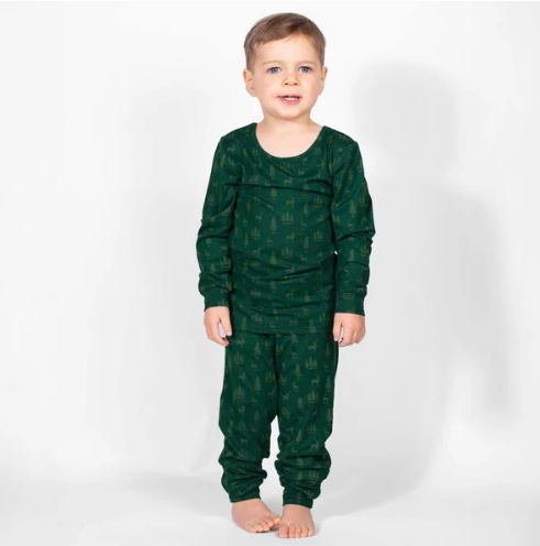 Woodsy Deer Long Sleeve Pajamas
