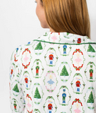 Nutcracker Waltz Long Sleeve Button Up Sleep Shirt