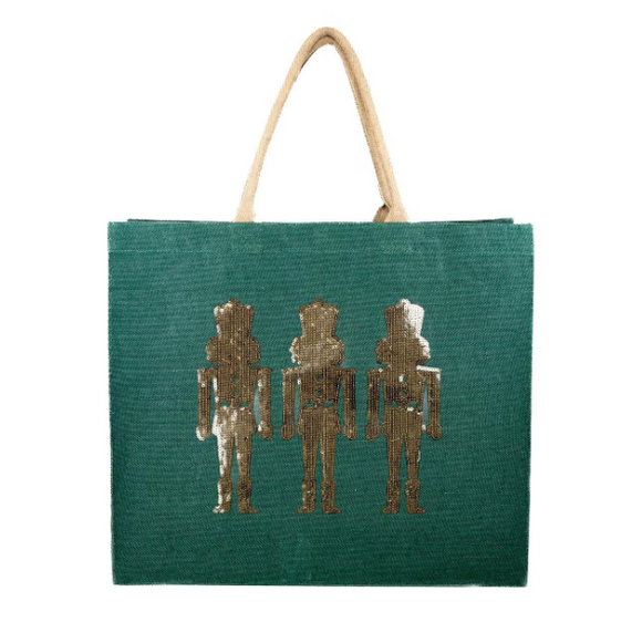 Glitzy Nutcracker Sequin Carryall Tote