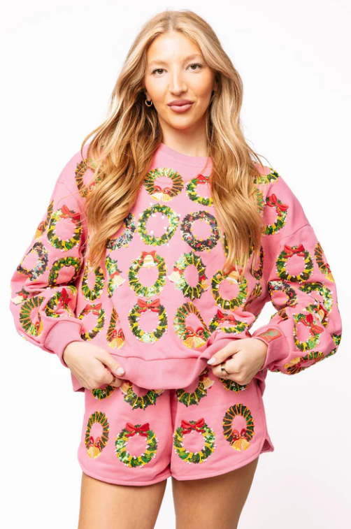 Hot Pink Multi Wreaths Sweatshirt
