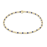egirl Hope Sincerity Pattern 2mm Bead Bracelet - Blue Metallic