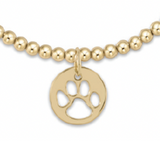 egirl Classic Gold 3mm Bead Bracelet - Paw Print Gold