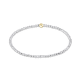 egirl Bright Silver Faceted Hematite 2mm Bead Bracelet