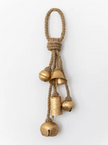 Gold Finish Metal Bells on Jute Hanger