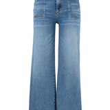 Meg High Rise Wide Leg Front Pocket Raw Hem