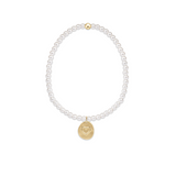 Extends Classic Pearl 3mm Bracelet - Inspire Love Small Gold Disc