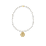 Extends Classic Pearl 3mm Bracelet - Inspire Small Gold Disc