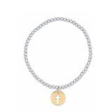 Extends Classic Mixed Metal 3mm Bracelet - Blessed Gold Disc