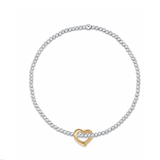 Extends Classic Mixed Metal 2.5mm Bracelet - Love Gold Charm