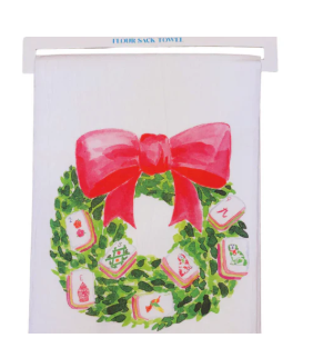 Mahjong Wreath Tea Towel