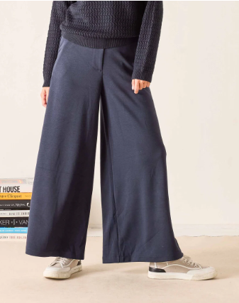 Simone Wide Leg Pant | Navy