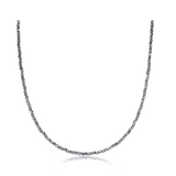 15" Choker Silver Faceted Hematite 2mm Bead