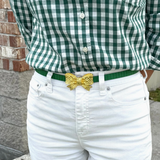 Thin Green Leather Belt