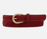 Dania Skinny Cow Hair Belt | Red