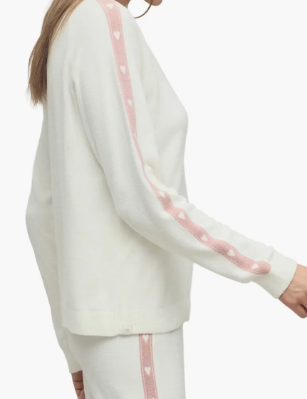CCUL Heart Stripe Pullover | Pearl Bloom